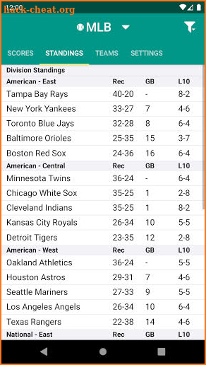 Sports Scores screenshot