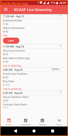 SportsPF NCAAF Live screenshot