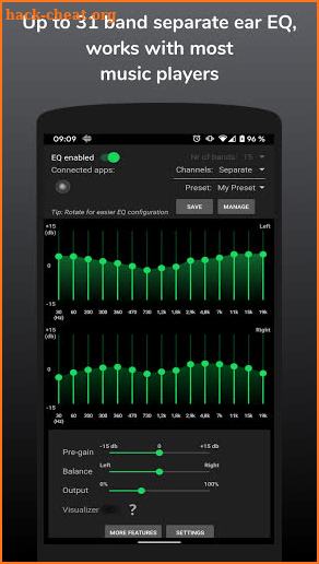 SpotEQ31 - 31 Band Equalizer For Left & Right Side screenshot