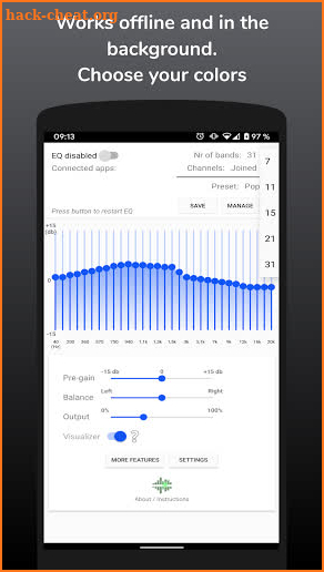 SpotEQ31 - 31 Band Equalizer For Left & Right Side screenshot