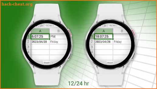 Spreadsheet Watch Face screenshot