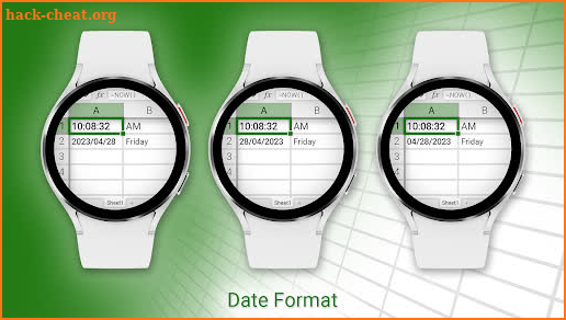 Spreadsheet Watch Face screenshot