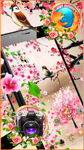 Spring Sakura Flower Gravity Theme screenshot