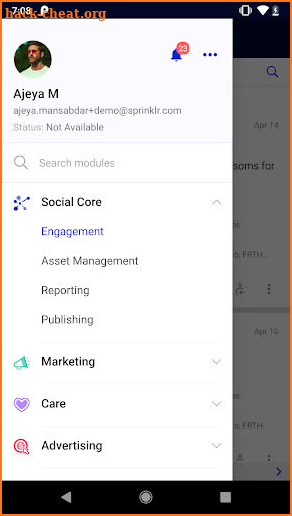 Sprinklr Space screenshot