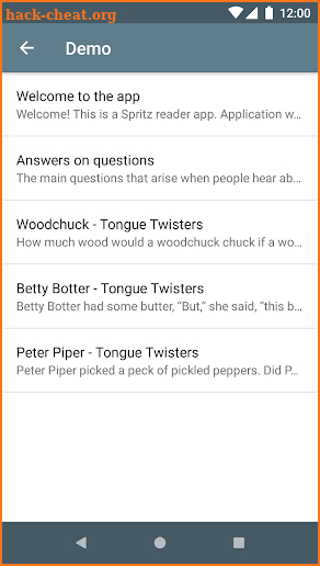 Spritz reader screenshot