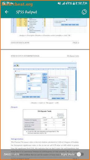 SPSS Output Interpretation screenshot