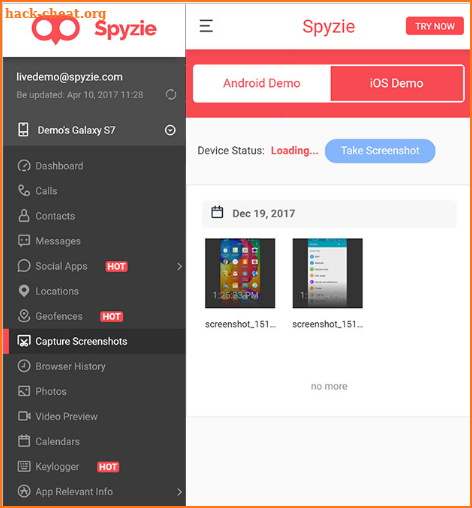 Spyziee, screenshot