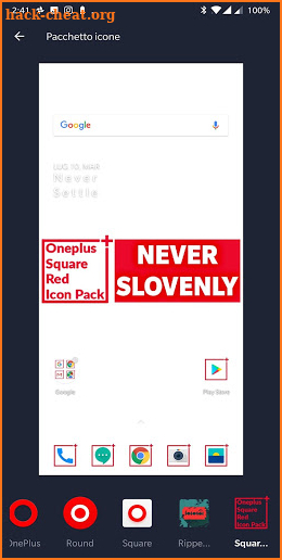 Square Red Icon Pack Oneplus Style screenshot