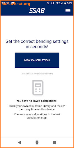 SSAB BendCalc screenshot