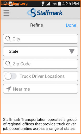 Staffmark Job Search App screenshot