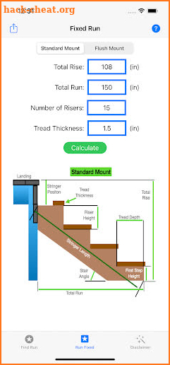 Stair Stringer & Baluster Calc screenshot