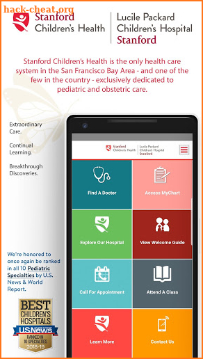 Stanford Children's Health screenshot