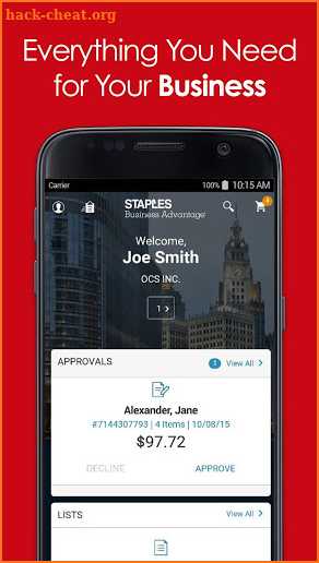 Staples Business Advantage screenshot