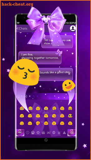 Starry Purple Bow Keyboard screenshot