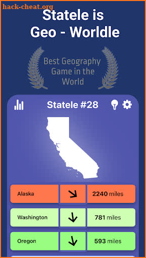 Statele : Worldle for US State screenshot