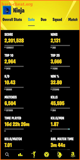 Stats Tracker For Fortnite App screenshot