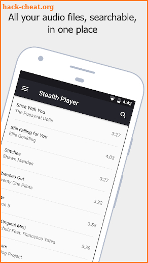 Stealth Audio Player - play audio through earpiece screenshot