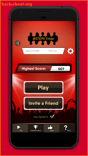 STEPS Trivia Game screenshot