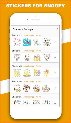 Stickers for Snooopy For WhatsApp 2020 screenshot