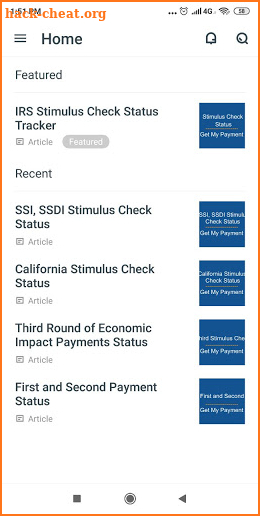 Stimulus Check Status Tracker screenshot