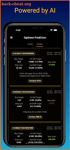 Stock Option Trading Predictor screenshot