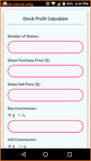 Stock Profit Calculator screenshot