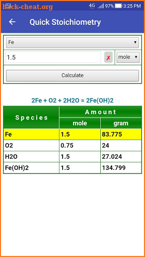 Stoichiometry Plus screenshot