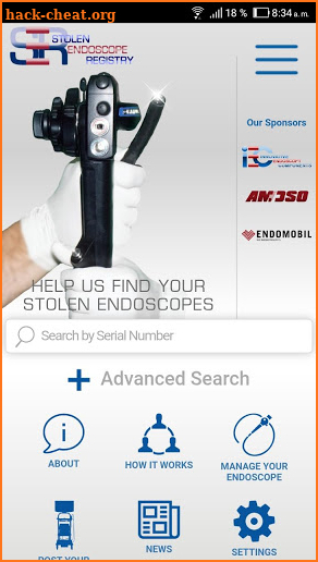 Stolen Endoscope Registry v2 screenshot