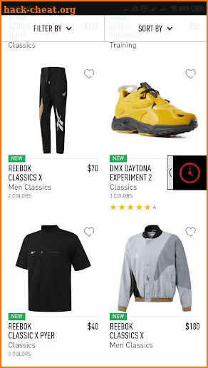 Store Reebok screenshot