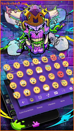 Street Graffiti Skull Keyboard Theme with Emojis screenshot