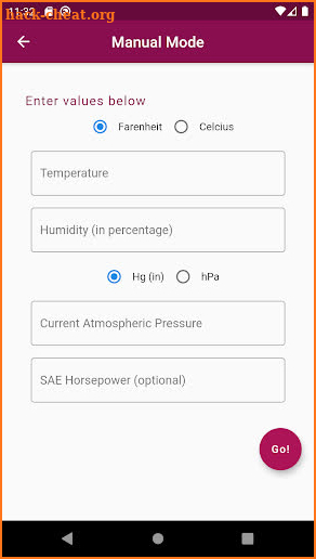 Streets DA - Density Altitude Calculator screenshot