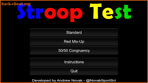 Stroop Tests for Science screenshot