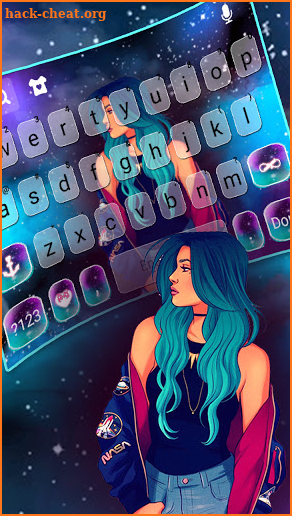 Stylish Girl Keyboard Background screenshot