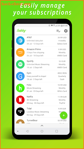 Subby - The Subscription Manager screenshot