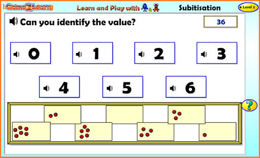 Subitisation to 20 with Q&A screenshot