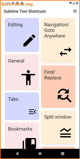 Sublime Text Shortcuts screenshot