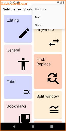 Sublime Text Shortcuts screenshot