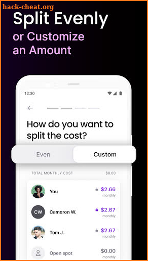 Subset: Share Subscriptions screenshot