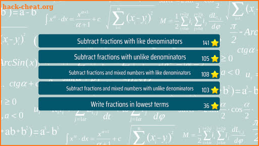 Subtract Fractions Math Game screenshot