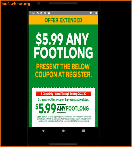 Subway Restaurants Coupons Deals screenshot