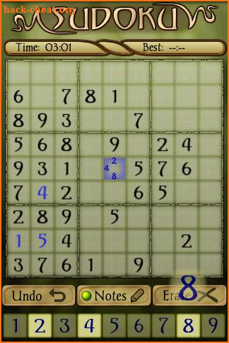 Sudoku screenshot