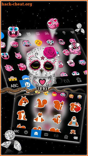 Sugar Skull Owl Keyboard Theme screenshot