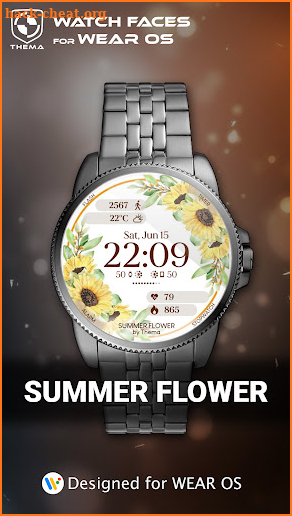 Summer Flower Watch Face screenshot