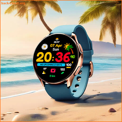 Summer mood digital watchface screenshot