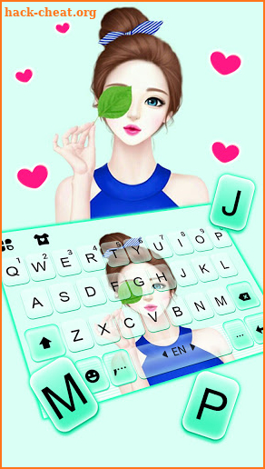 Summer Pretty Girl Keyboard Background screenshot