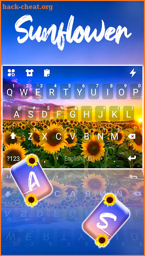 Sunflower Field Keyboard Background screenshot