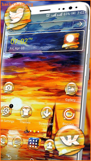 Sunset Painting Launcher Theme screenshot