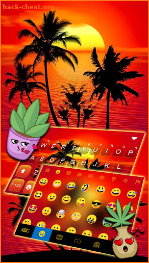 Sunset Palm Tree Keyboard Background screenshot