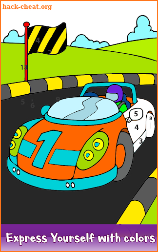 Super Cars Color by Number: Vehicles Coloring Book screenshot