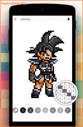 Super color by number DBZ pixel screenshot